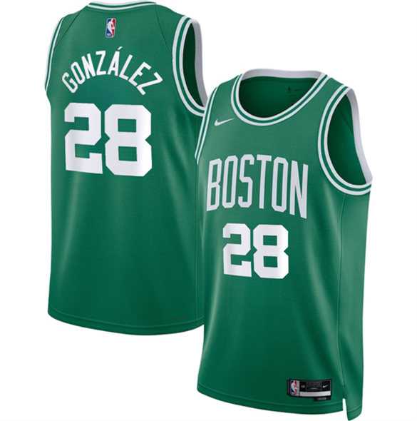 Men%27s Boston Celtics #28 Hugo Gonzalez Kelly Green 2024 Draft Icon Edition Stitched Jersey Dzhi->nba shorts->NBA Jersey