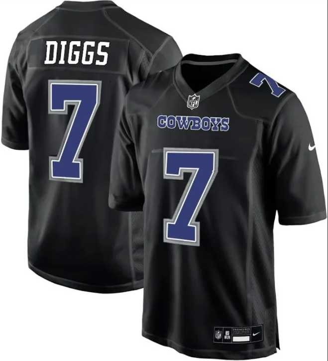 Men%27s Nike Dallas Cowboys #7 Trevon Diggs Carbon Black Fashion Game Jersey Dzhi->pittsburgh steelers->NFL Jersey