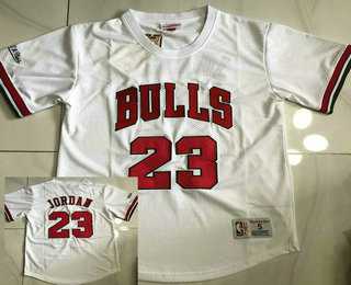 Men%27s Chicago Bulls #23 Michael Jordan White Short Sleeved AU Throwback  Baseball Jersey->chicago bulls->NBA Jersey