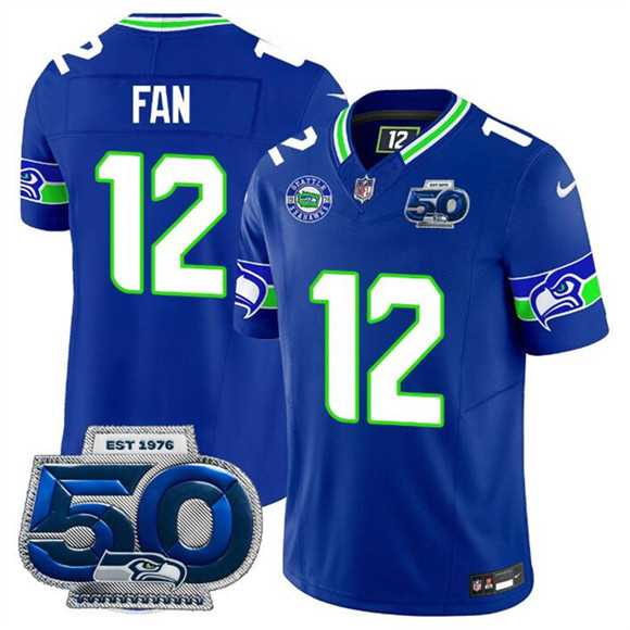 Men%27s Seattle Seahawks #12 Fan Royal 2025 F.U.S.E 50th Season Patch Throwback Vapor Limited Stitched Jersey Dzhi->tampa bay buccaneers->NFL Jersey