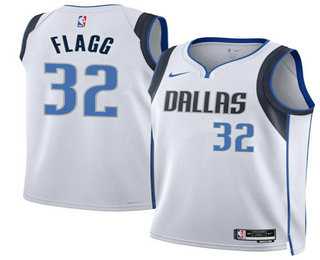 Men%27s Dallas Mavericks #32 Cooper Flagg White Sponsor Swingman Jersey Dzhi->college and high school->NBA Jersey