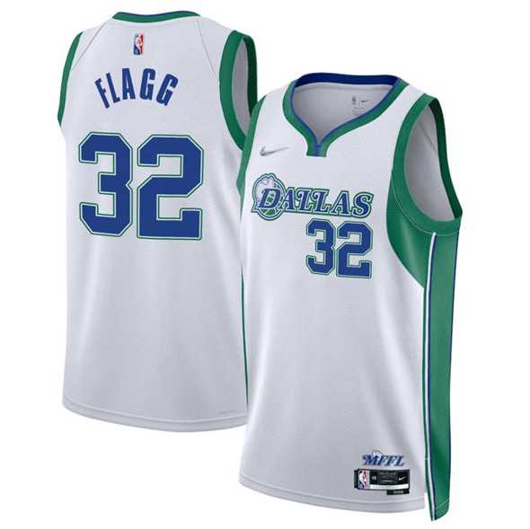 Men%27s Dallas Mavericks #32 Cooper Flagg White 2025 Draft City Edition Stitched Jersey Dzhi->college and high school->NBA Jersey