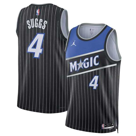 Men%27s Orlando Magic #4 Jalen Suggs Black 2025 Statement Edition Stitched Basketball Jersey Dzhi->orlando magic->NBA Jersey