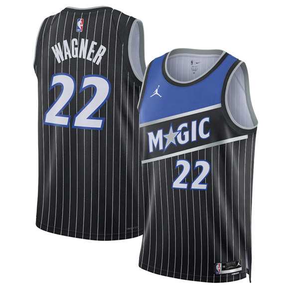 Men%27s Orlando Magic #22 Franz Wagner Black 2025 Statement Edition Stitched Jersey Dzhi->philadelphia 76ers->NBA Jersey
