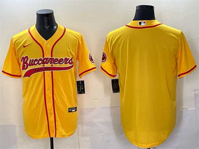 Men%27s Tampa Bay Buccaneers Blank Gold Cool Base Stitched Baseball Jersey->tampa bay buccaneers->NFL Jersey