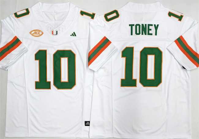 Mens Miami Hurricanes #10 Malachi Toney White F.U.S.E. 2026 Stitched Football Jersey->miami hurricanes->NCAA Jersey
