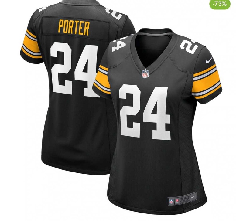Women%27s Pittsburgh Steelers #24 Joey Porter Jr. Black Stitched Game Jersey Dzhi->san francisco 49ers->NFL Jersey