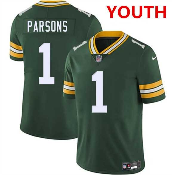 Youth Green Bay Packers #1 Micah Parsons Green 2025 Vapor Untouchable Limited Stitched Jersey Dzhi->nfl just don shorts->NFL Jersey