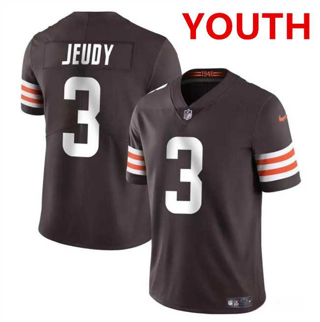 Youth Cleveland Browns #3 Jerry Jeudy Brown Vapor Limited Stitched Jersey Dzhi->green bay packers->NFL Jersey