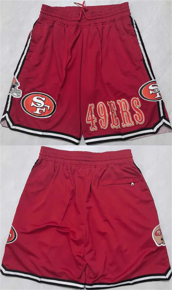 Mens San Francisco 49ers Red Shorts (Run Small)->nfl just don shorts->NFL Jersey
