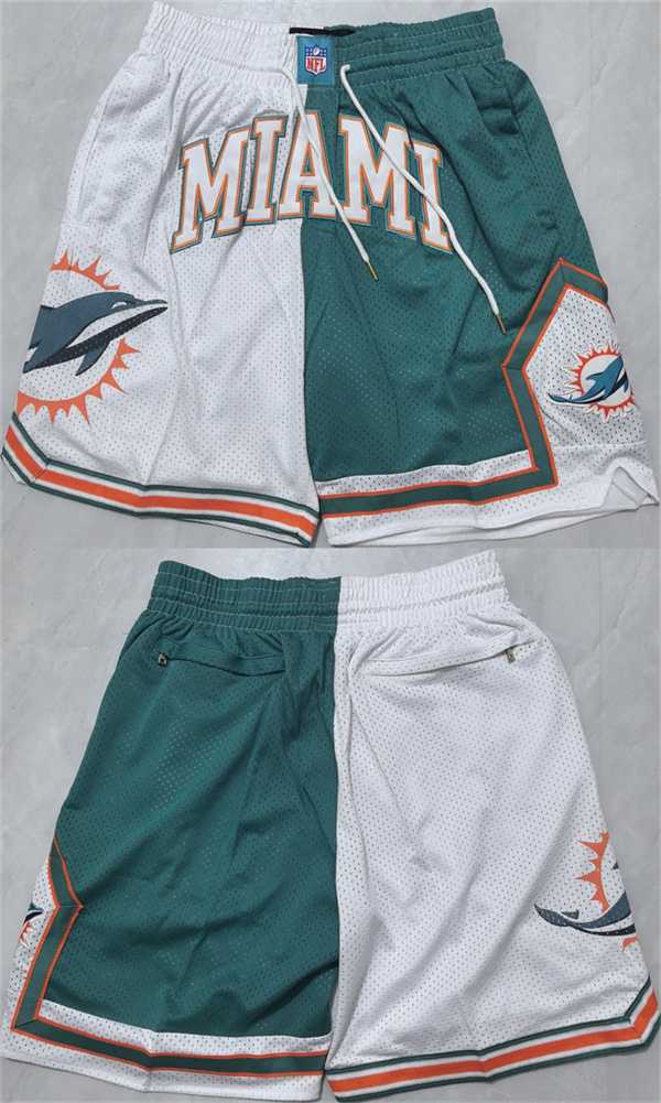 Mens Maimi Dolphins Aqua White Shorts (Run Small)->nfl just don shorts->NFL Jersey
