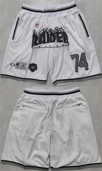 Mens Las Vegas Raiders White Shorts (Run Small)->nfl just don shorts->NFL Jersey