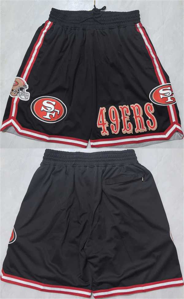 Mens San Francisco 49ers Black Shorts (Run Small)->nfl just don shorts->NFL Jersey