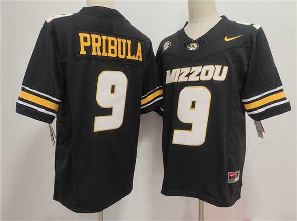 Men%27s Missouri Tigers #9 Beau Pribula F.U.S.E. Black Stitched Jersey->missouri tigers->NCAA Jersey