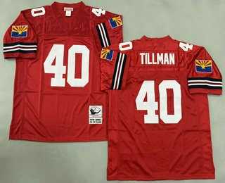 Men%27s Arizona Cardinals #40 Pat Tillman Red Throwback Jersey->nfl just don shorts->NFL Jersey