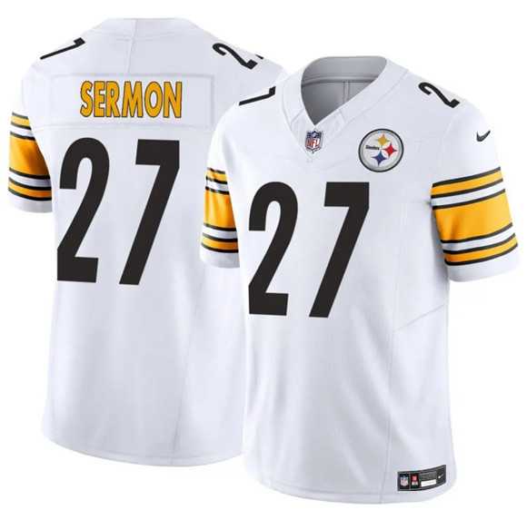 Men & Women & Youth Pittsburgh Steelers #27 Trey Sermon White 2025 F.U.S.E. Vapor Limited Stitched Jersey->pittsburgh steelers->NFL Jersey