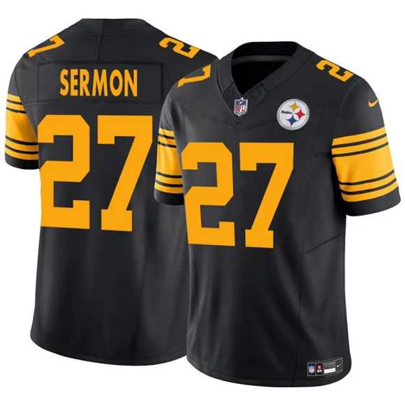 Men & Women & Youth Pittsburgh Steelers #27 Trey Sermon Black 2025 F.U.S.E. Color Rush Vapor Untouchable Limited Stitched Jersey->new york jets->NFL Jersey