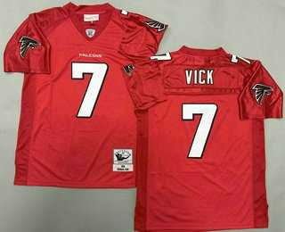 Men%27s Atlanta Falcons #7 Michael Vick Red 2003 Throwback Jersey->arizona cardinals->NFL Jersey