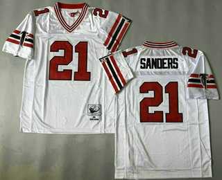 Men%27s Atlanta Falcons #21 Deion Sanders White 1989 Throwback Jersey->atlanta falcons->NFL Jersey