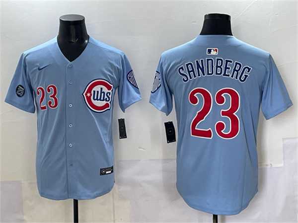 Men%27s Chicago Cubs #23 Ryne Sandberg Blue %27Ryne Sandberg Tribute%27 Vapor Limited V2 Stitched Jersey->baltimore orioles->MLB Jersey