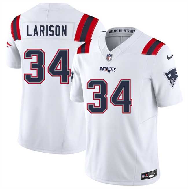 Men & Women & Youth New England Patriots #34 Lan Larison White 2025 F.U.S.E. Vapor Limited Stitched Jersey->new england patriots->NFL Jersey
