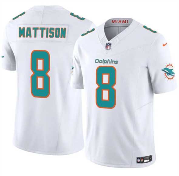 Men & Women & Youth Miami Dolphins #8 Alexander Mattison White 2025 F.U.S.E. Vapor Limited Stitched Jersey->jacksonville jaguars->NFL Jersey