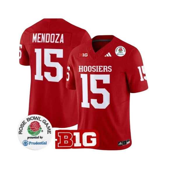 Mens Indiana Hoosiers #15 Fernando Mendoza 2025 F.U.S.E. Rose Bowl Red Stitched Jersey Dzhi->indiana hoosiers->NCAA Jersey
