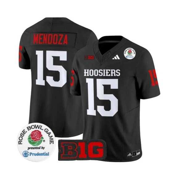 Mens Indiana Hoosiers #15 Fernando Mendoza 2025 F.U.S.E. Rose Bowl Black Stitched Jersey Dzhi->indiana hoosiers->NCAA Jersey