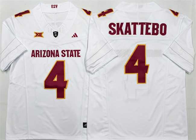 Mens Arizona State Sun Devils #4 Cam Skattebo White 2025 F.U.S.E. Vapor Limited Stitched Jersey->arizona state sun devils->NCAA Jersey