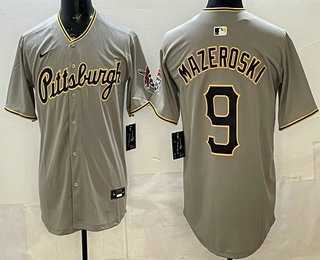 Mens Pittsburgh Pirates #9 Bill Mazeroski Grey Limited Jersey->pittsburgh pirates->MLB Jersey