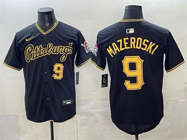 Mens Pittsburgh Pirates #9 Bill Mazeroski Black Limited Stitched Jersey->pittsburgh pirates->MLB Jersey