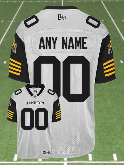 CFL Hamilton Tiger-Cats Custom Crested Away White Jersey->->Custom Jersey