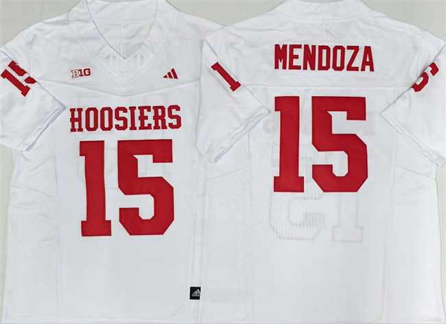 Men%27s Indiana Hoosiers #15 Fernando Mendoza White Stitched Basketball Jersey->michigan state spartans->NCAA Jersey