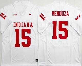 Men%27s Indiana Hoosiers #15 Fernando Mendoza Limited White Alternate College Jersey->indiana hoosiers->NCAA Jersey