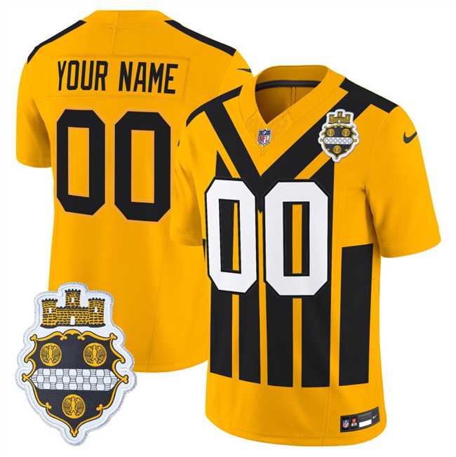 Men%27s Pittsburgh Steelers Active Player Custom Gold 1933 F.U.S.E. Throwback Alternate Football Stitched Football Jersey->2025 mlb all-star->MLB Jersey