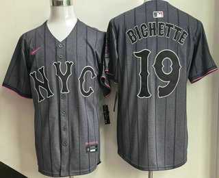 Men%27s New York Mets #19 Bo Bichette Gray City Connect Limited Jersey->new york yankees->MLB Jersey