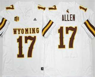 Men%27s Wyoming Cowboys #17 Josh Allen Limited White FUSE College Jersey->wyoming cowboys->NCAA Jersey