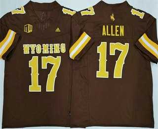 Men%27s Wyoming Cowboys #17 Josh Allen Limited Brown FUSE College Jersey->vanderbilt commodores->NCAA Jersey