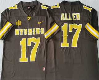 Men%27s Wyoming Cowboys #17 Josh Allen Brown Vapor Limited Stitched Nike Jersey->vanderbilt commodores->NCAA Jersey