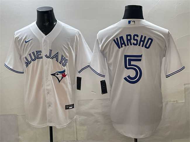 Men%27s Toronto Blue Jays #5 Daulton Varsho White 2025 Cool Base Stitched Jersey->washington nationals->MLB Jersey