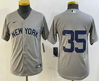 Youth New York Yankees #35 Cody Bellinger Grey Without Name Field of Dreams Cool Base Jersey->mlb youth jerseys->MLB Jersey
