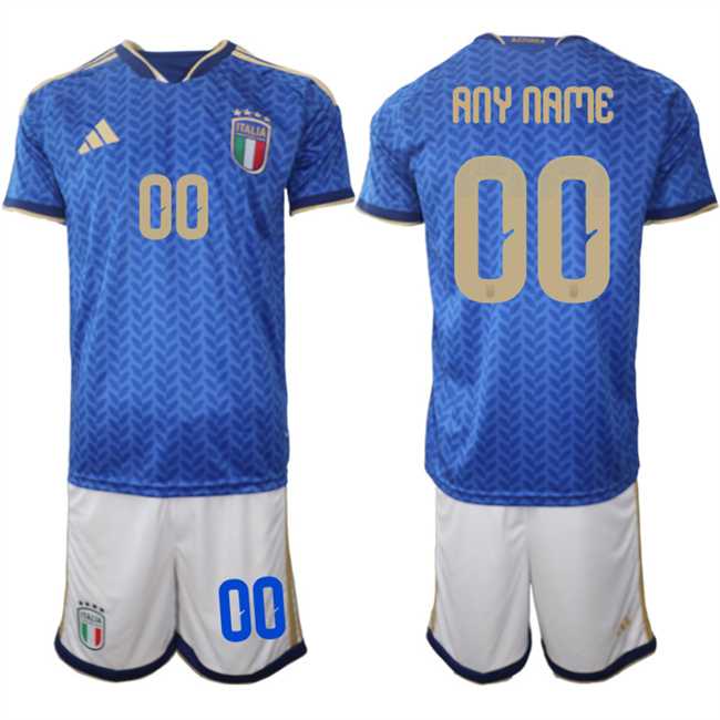 Men%27s Italy Custom 2025-26 Blue Home Soccer Jersey Suit->->Custom Jersey