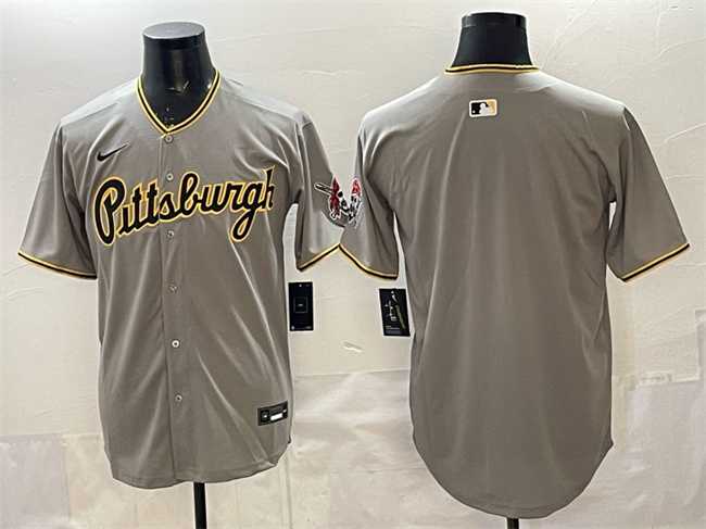 Mens Pittsburgh Pirates Blank Gray Limited Stitched Jersey->pittsburgh pirates->MLB Jersey