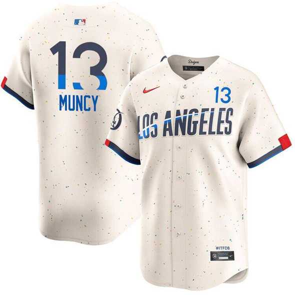 Men%27s Los Angeles Dodgers #13 Max Muncy Cream 2024 City Connect Limited Stitched Jersey Dzhi->chicago white sox->MLB Jersey