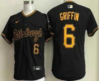 Youth Pittsburgh Pirates #6 Konnor Griffin Black Alternate Limited Jersey->mlb youth jerseys->MLB Jersey