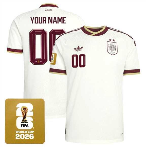 Men%27s Spain Team Custom 2026 World Cup Away Soccer Jersey->miami heat->NBA Jersey