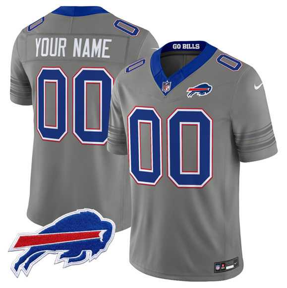 Men%27s Buffalo Bills Active Player Custom Gray F.U.S.E. 2026 Nickel City Vapor Stitched Jersey->->Custom Jersey