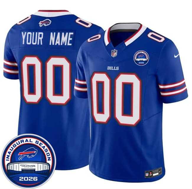 Men%27s Buffalo Bills Active Player Custom Blue F.U.S.E. 2026 Inaugural Season at Highmark Stadium Stitched Jersey->->Custom Jersey