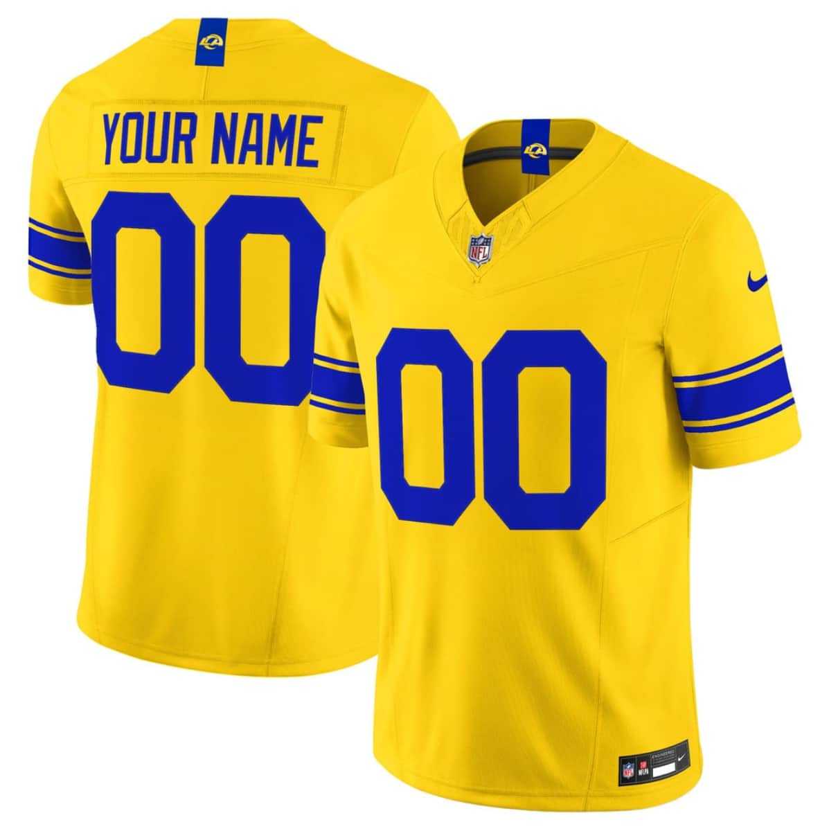 Men%27s Los Angeles Rams Active Player Custom Yellow 2026 F.U.S.E. Vapor Limited Stitched Jersey->customized nfl jersey->Custom Jersey