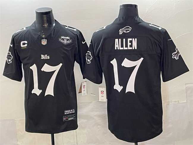 Men%27s Buffalo Bills #17 Josh Allen Black 2025 F.U.S.E. %27Gothic Cold Front Edition%27 With Farewell Patch & 4-Star C Patch Vapor Limited Stitched Jersey->olympics canada jerseys->NHL Jersey